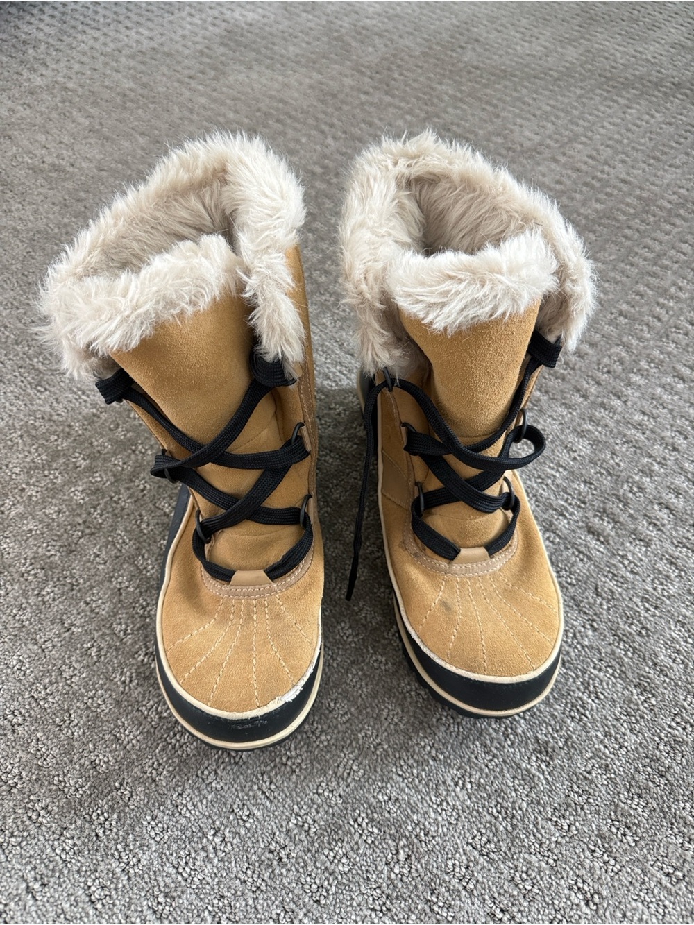 Sorel Tan Faux-Fur Winter Snow Boots